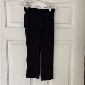 Black Ribbed Swimsuit Coverup Pants